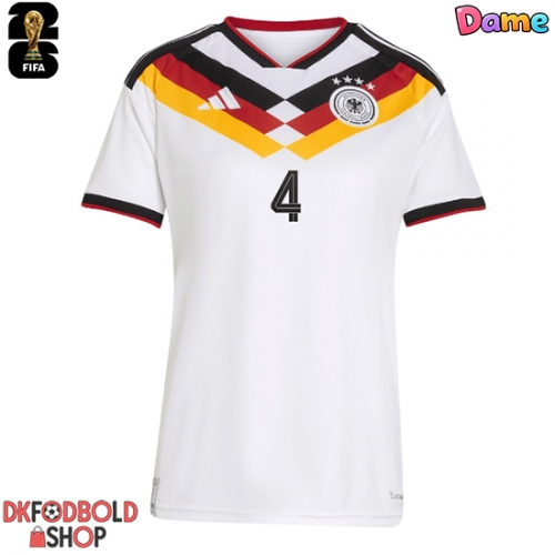 Tyskland Jonathan Tah #4 Hjemmebanetrøje Dame VM 2026 Kort ærmer